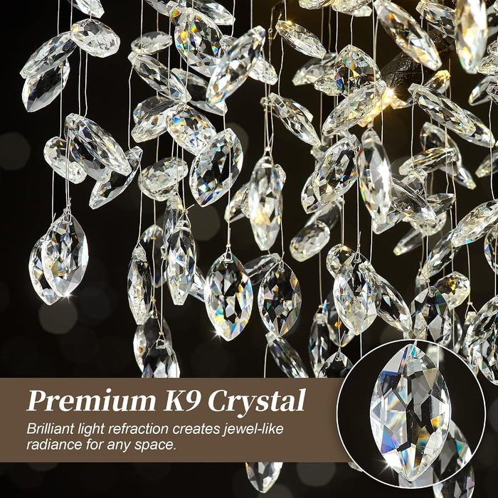Gold Crystal Chandelier 43 Inch Tree Branch Chandelier 12-Lights
