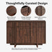 47.2" Buffet Cabinet with Storage, Skeleton Line Design, Walnut | Sideboard with Drawers, Mid Century Modern Accent Cabinet with Wood Gain, Console Cabinets for Living Dining Room Entryway