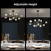 12-Light Black Gold Chandelier Ceiling Light Fixture