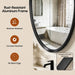 Black Oval Bathroom Mirror 20X28 Inch