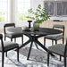 Crossroads 71" Oval Wood Dining Table, Wood Veneer, Seats 6, Easy to Assemble in Black