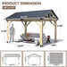 Premium Weatherproof Cedar Wood Gazebo 10x12 Hardtop