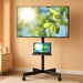 Mobile TV Stand for 23-60 Inch LCD LED Flat/Curved Panel Screen Tvs, Tilt TV Cart Holds up to 88Lbs Portable Stand with Laptop Shelf Rolling Floor Max VESA 400X400Mm (PSTVMC06)