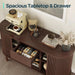 55" Sideboard Buffet Cabinet,Tambour Sliding Doors & Drawer
