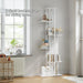 White 6-Tier Corner Bookshelf Slim 9.45x20.8x62.2In