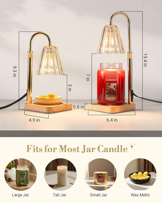 Candle Warmer Lamp for Yankee Candles, Christmas Birthday Gifts for Mom Women Sister Her, House Warming Gifts, Thanksgiving Decorations for Office Room Home Decor, Clear Wax Warmer with Timer