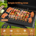 Portable Charcoal Grill with Foldable Side Table, Outdoor BBQ Smoker Grill with Wheels, Thermometer, Adjustable Air Vent, Bottom Shelf, Barrel Barbecue Grills for Patio, Camping & Tailgate