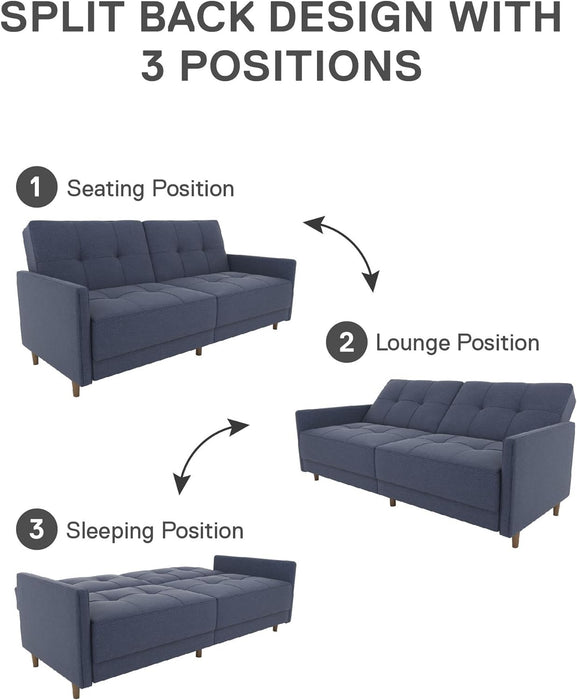 Modern Navy Futon Sofa Bed