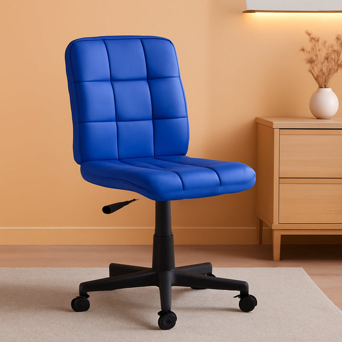 Clayton Mid-Back Blue Quilted Vinyl Swivel Task Office Chair