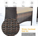 4-PCS Patio Rattan Conversation Set, Outdoor Wicker Furniture Set with Tempered Glass Coffee Table &Thick Cushion, Rattan Chair Wicker Set for Garden, Lawn, Poolside and Backyard (1, Brown)