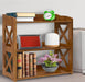 3 Tier Bookshelf, Narrow Bookshelf Wood Bookshelf Organizer, Small Bookcase Display Shelf, 3 Shelf Bookcase for Desktop, Office, Bedroom, Living Room (Brown, 3 Tier)