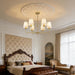 Elegant Brushed Gold Antique Chandelier With Shade