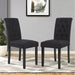 Set of 6 Upholstered Fabric Dining Chairs with Button-Tufted Details Living Room Chairs (Black Set of 6)