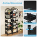 78.7 Inches Towering Arched Corner Bookshelf Black