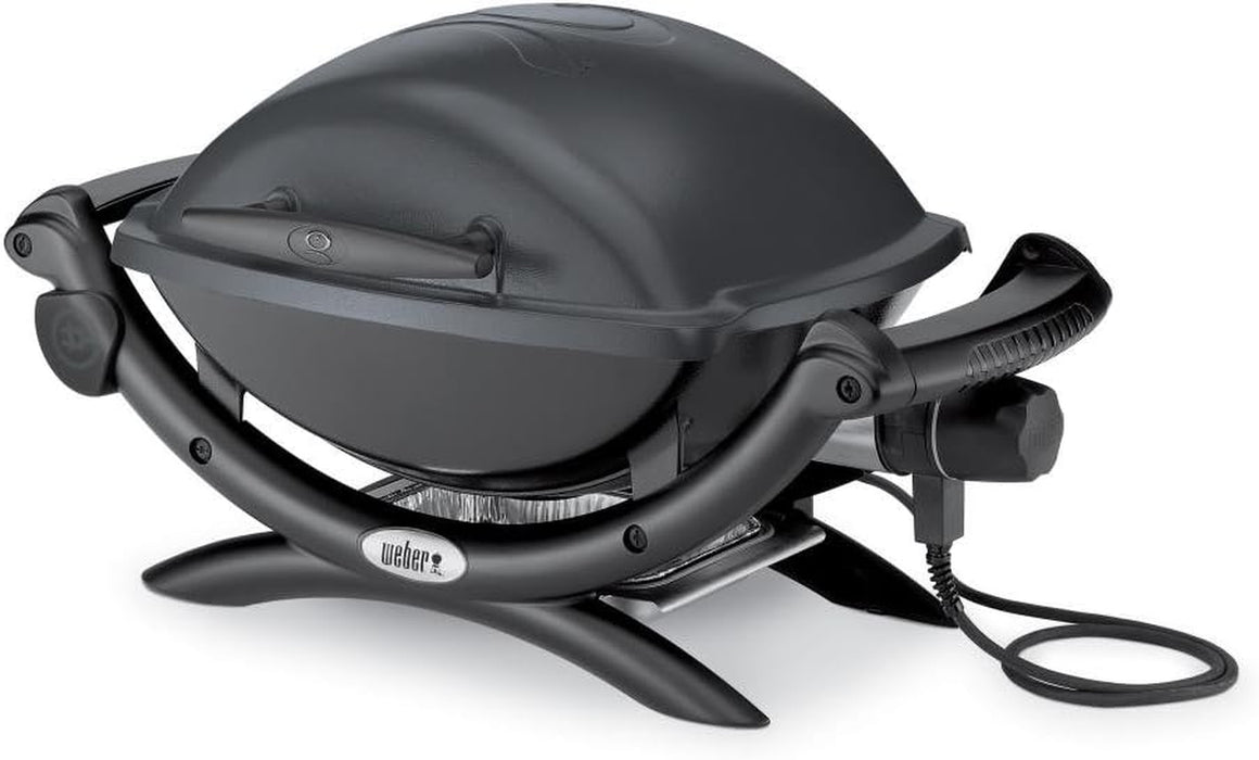 Weber Q1400 Electric Grill, Gray – Portable 1560‑Watt Outdoor Electric BBQ with Porcelain‑Enameled Cast‑Iron Grates – Compact Balcony & Patio Grill with Infinite Control Settings