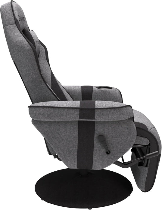 900 Gaming Recliner - Video Games Console Recliner Chair, Computer Recliner, Adjustable Leg Rest and Recline, Recliner with Cupholder, Reclining Gaming Chair with Footrest - Gray Fabric