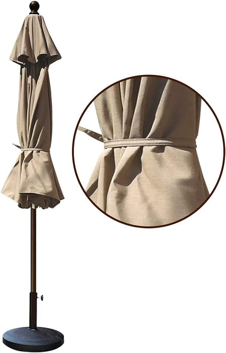 USA 10-Year-Non-Fading 9Ft Market Patio Umbrella, UPF 50+ UV Protection Performance Sun Umbrella, Heavy Duty Commercial Grade Outdoor Table Umbrella with Crank & Tilt, Windproof Vented Top for Garden, Pool, Deck and Outdoor Playsets,Heather Beige