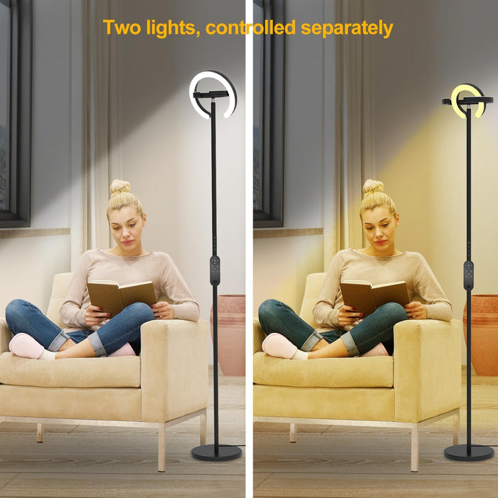 Floor Lamp 75InchTall With Rotatable Ring Illumination