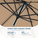 10FT Patio Umbrella with Base, Outdoor Umbrellas with Base Included, 8 Sturdy Ribs, Waterproof Fade Resistant POLYESTER DTY Canopy for Deck, Lawn, Garden, Backyard & Pool, Tan