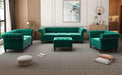 3-Piece Living Room Sectional Sofa Set, Green Velvet Couch Upholstered Sofa Modern Sofa Couches Set Style Button Tufted, Velvet Chesterfield Sofa for Living Room Apartment, 1+2+3 Seat Green