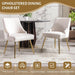 Velvet Dining Room Chairs Set of 2 Nailhead Back with Gold Legs,Beige