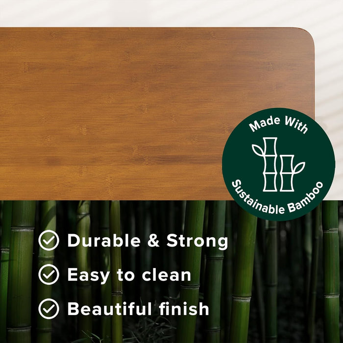 Olivia Metal and Bamboo Platform Bed Frame, No Box Spring Needed, Wood Slat Support, Easy Assembly, Twin