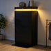 51" Tall Black Dresser 7 Drawer with LED Lights & Charging Station