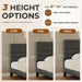 Queen Size Bed Frame with Linen Fabric Headboard, Adjustable Height Upholstered Platform Bed Frame with Wooden Slats, Easy Assembly, Black
