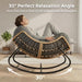 Outdoor Rocking Papasan Chair with Thick Cushion, Dark Gray