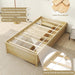 Twin Bed Frame with 2 Storage Drawers, Wooden Platform Bed with Slats Support, Twin Storage Bed for Kids, Teens, Adults, No Box Spring Needed (Natural)