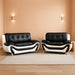 Sectional Sofa Sets, Living Room Furniture Sets Modern Faux Leather Sofa Couch 5-Seat Sofa for Living Room(C-Black/White, Sofa+Loveseat)