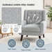 Mid Century Upholstered Linen Accent Armchair Grey