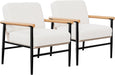 Mid Century Teddy Upholstered Accent Armchair Metal