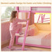 Pink Twin Over Bunk Bed With RGBLEDIlluminationSystem