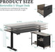 L Shaped Standing Desk with Power Outlets, 70.1" Electric Standing Desk Adjustable Height Sit Stand Corner Standing Desks Executive Desk with Drawers & Shelves, Grey + Black