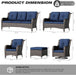 Patio Furniture Set 5-Piece Wicker Outdoor Furniture Conversational Set with 3-Seat Sofa, 2 Armchairs, 2 Ottoman Patio Rattan Wicker Sectional Sofa Set with Olefin Cushions(Mixed Grey/Blue)