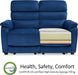 87.2'' Wall Hugger Power Recliner Sofa with Drop down Table, Reclining Sofa with Adjustable Headrest, USB Charge Ports, Reading Lamp, for Living Room, Rvs, Fabric, ST258M3 (3-Seater, Navy Blue) | Zero Wall Hugger