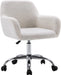 Faux Fur Makeup Vanity Chair,Home Office Desk Chair with Wheels, White