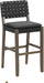 Cohen Mid-Century Modern 29 In. Wood Bar Stool, Upholstered Faux Leather Bar Height Stool with Solid Wood Frame, Black