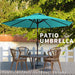 10FT Patio Umbrella, Outdoor Umbrella with Push Button Tilt and Crank, 8 Sturdy Ribs, UV Protection & Waterproof Market Umbrella for Pool, Backyard, Beach,Deck