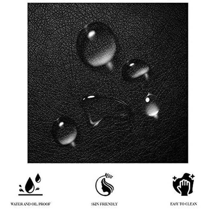 Black King Faux Leather Upholstered Platform Bed Frame W/ Iron Piece Decor and Curved Adjustable Headboard