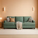 89 Inches Oversize ThreeSeater Sofa Green Upholstery