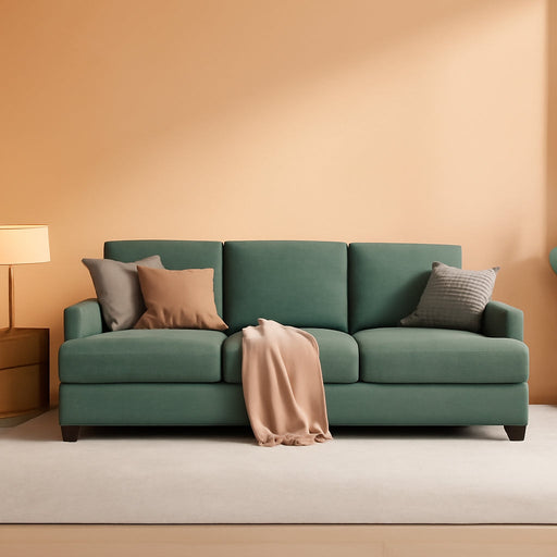 89InchSofa With ExtraDeep Seats LightGreen PremiumFabric Upholstery