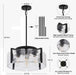 Black Four Light Adjustable Kitchen Island Chandelier