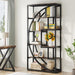Rustic Brown 70.8-Inch Tall 5-Tier Etagere Bookshelf