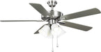 Airpro 52 In. Brushed Nickel 5-Blade AC Motor Transitional Ceiling Fan with Light