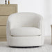 Swivel Barrel Chair, Modern Comfy FSC Certified Upholstered Boucle Accent Chair for Living Room, Fully Assembled, Cream