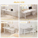 Solid Wood Writing Table - 48" W Minimalist PC Computer Desk, White