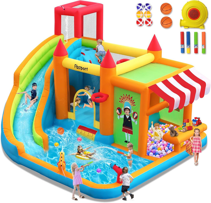 Inflatable Bounce House Water Slide 620W TurboBlower