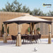 10' X 12' Outdoor Gazebo with Netting, Patio Gazebo Canopy with 2-Tier Soft Top Roof and Steel Frame for Lawn, Garden, Backyard and Deck